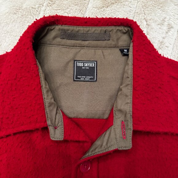 Todd Snyder Italian Boucle Overshirt in Red * Size Medium - Picture 2 of 9